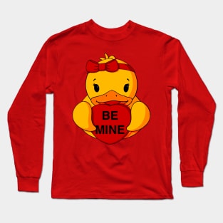 Be Mine Valentine Rubber Duck Long Sleeve T-Shirt